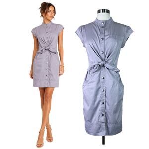 Marc by Marc Jacobs | Lavender Utility Button Front Tie Waist Designer Dress 4